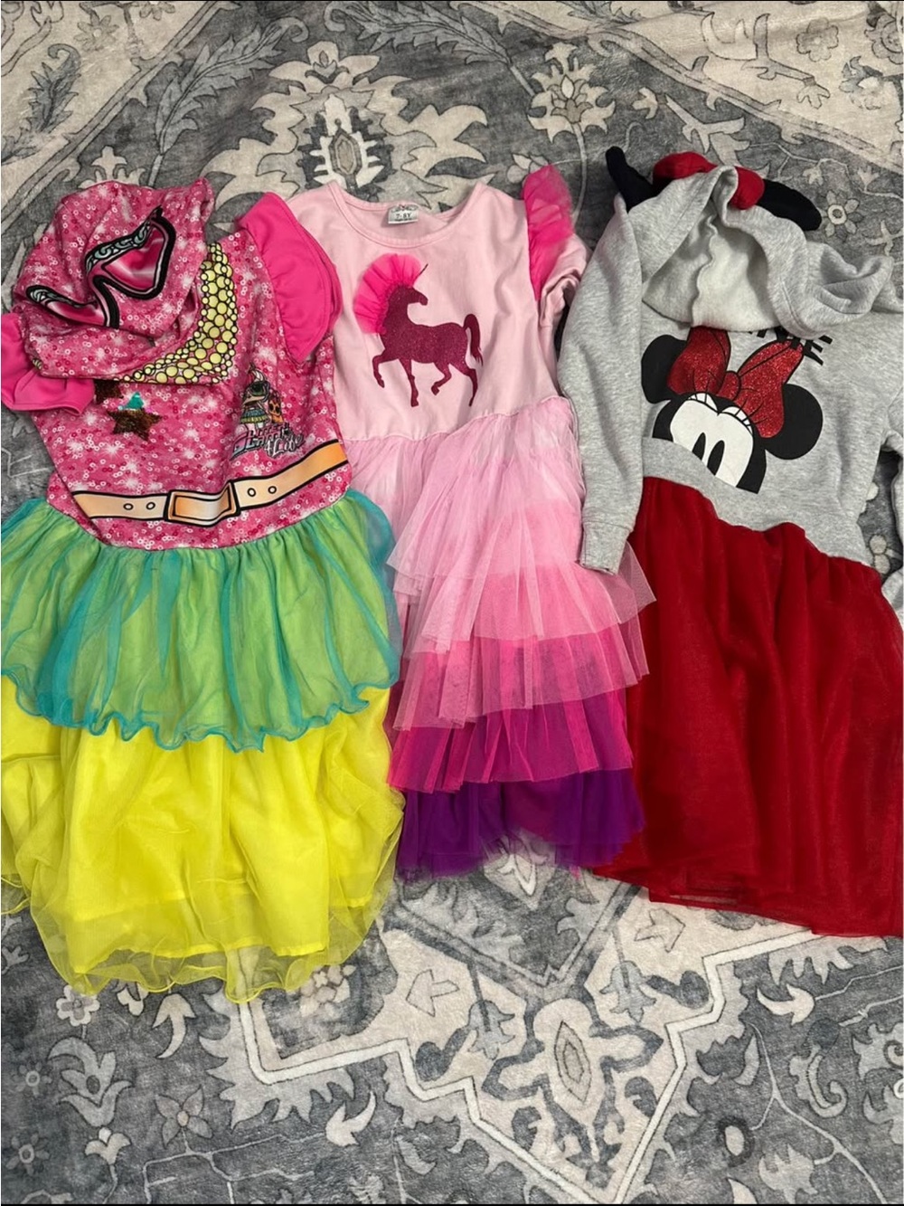 Girls Dress Bundle -Minnie,LOL Surprise,Unicorn Size 7-8Y